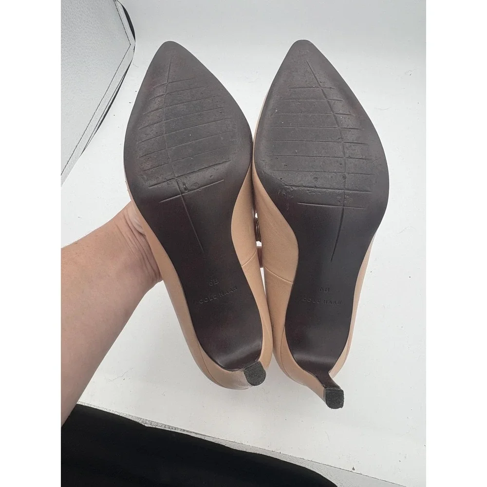Cole Haan Shoes Womens Size 6 Beige Leather Pointed Toe‎ Dress Pumps Grand.OS